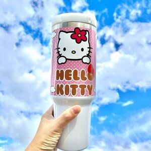 Custom 40oz Tumbler Cartoon Kawaii Hello Kitty,Birthday gift for her.Gift for Mo
